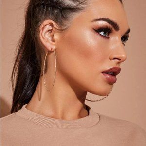 ¥18k Gold Big Hoop Earrings